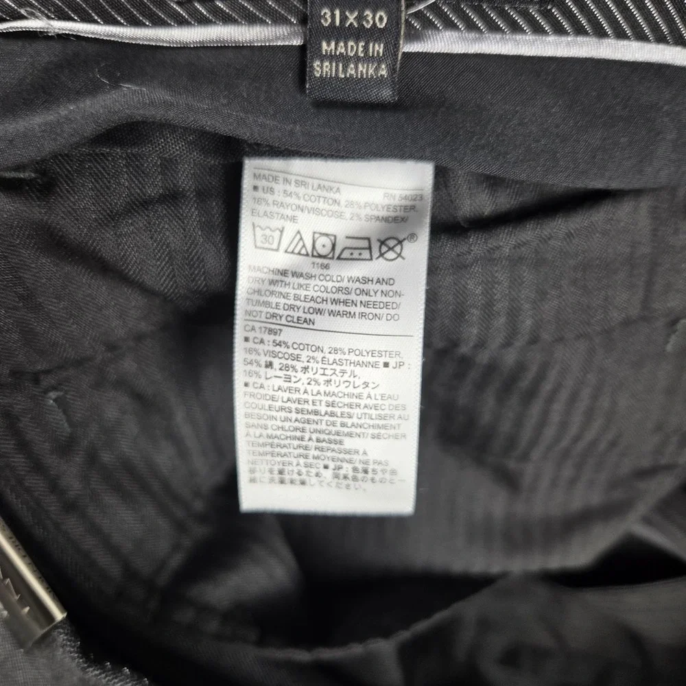 NWT Banana Republic Aiden Slim Charcoal Gray Dress Pants Mens 31x30 Stretch